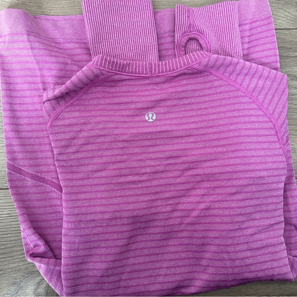 Lululemon Swiftly Tech Long Sleeve sweatshirt Crew Heathered Ultra Violet purple - Picture 5 of 8